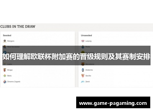 如何理解欧联杯附加赛的晋级规则及其赛制安排 如何理解欧联杯附加赛的晋级规则及其赛制安排